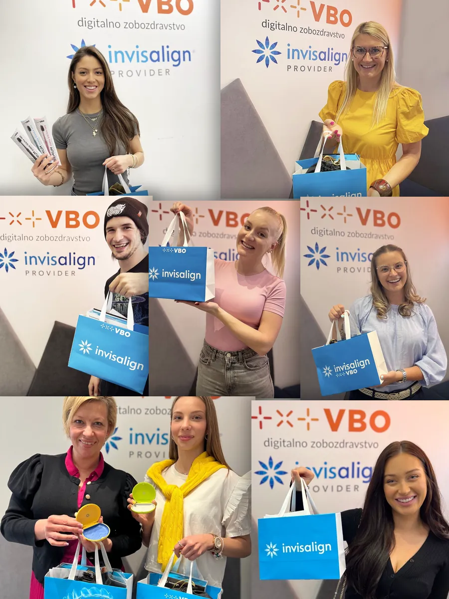 Sedem pacientov z vrečkami Invisalign pred steno VBO